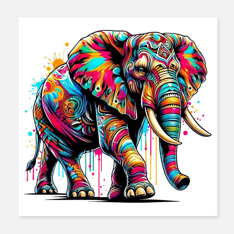 Elefant Poster 20x20 cm