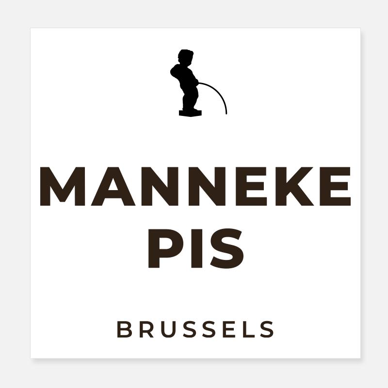 Manneken Piss Brussels Poster 8" x 8" (20x20 cm)