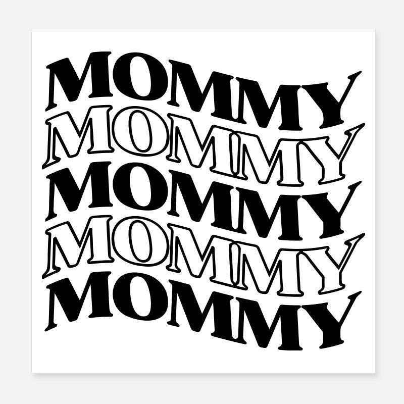 Mutterglück Mommy Retro Hippie für Muttertag Poster 20x20 cm