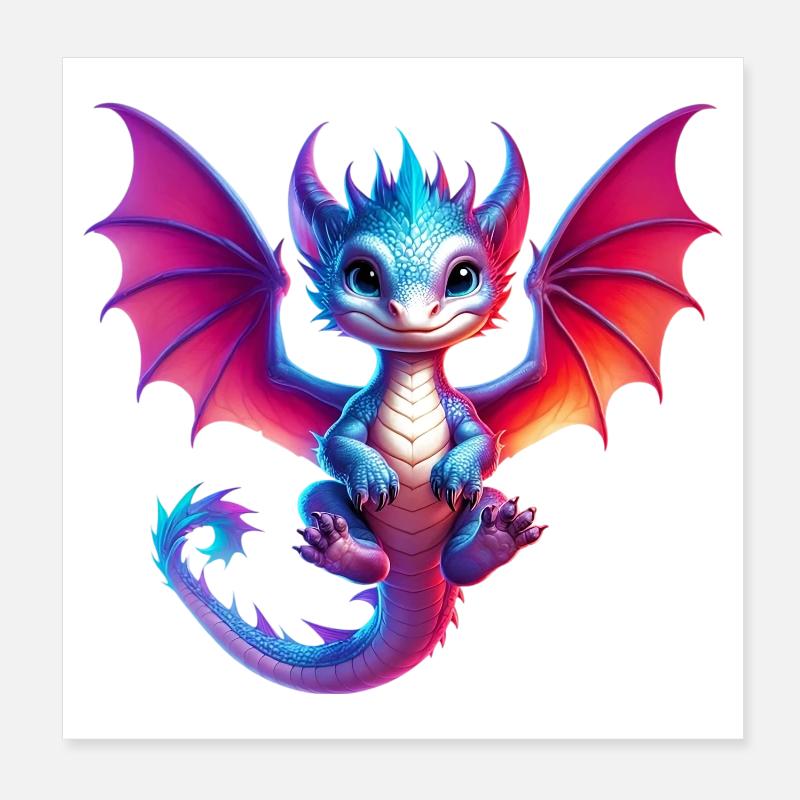 Drache Poster 20x20 cm