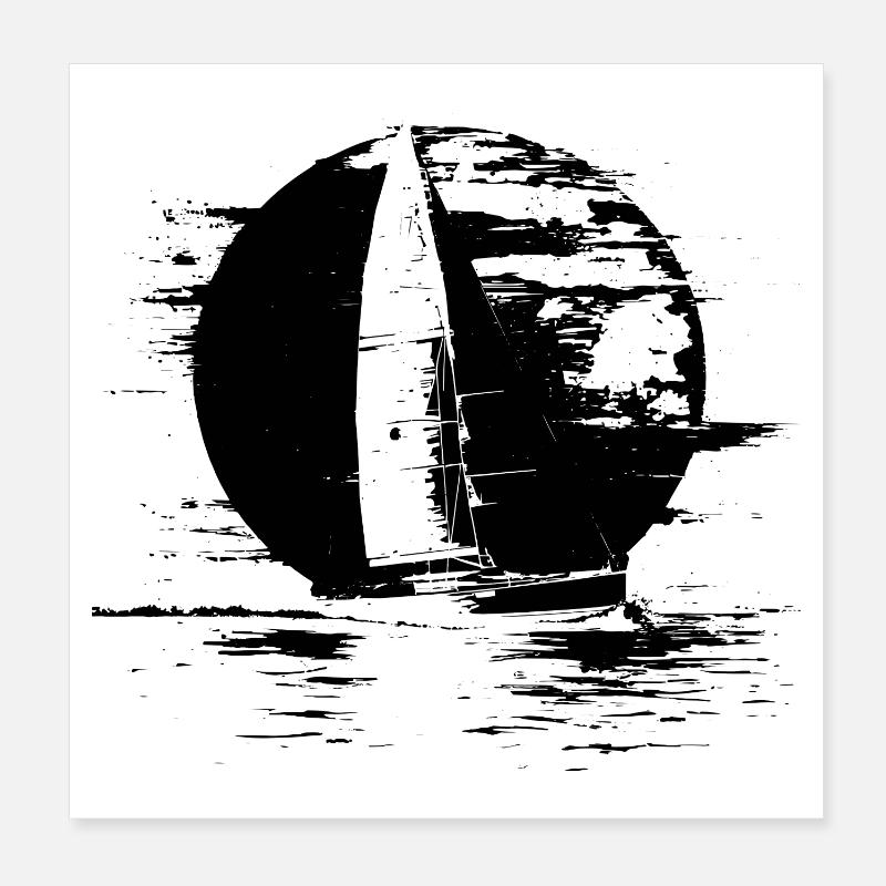 Segelboot Poster 20x20 cm