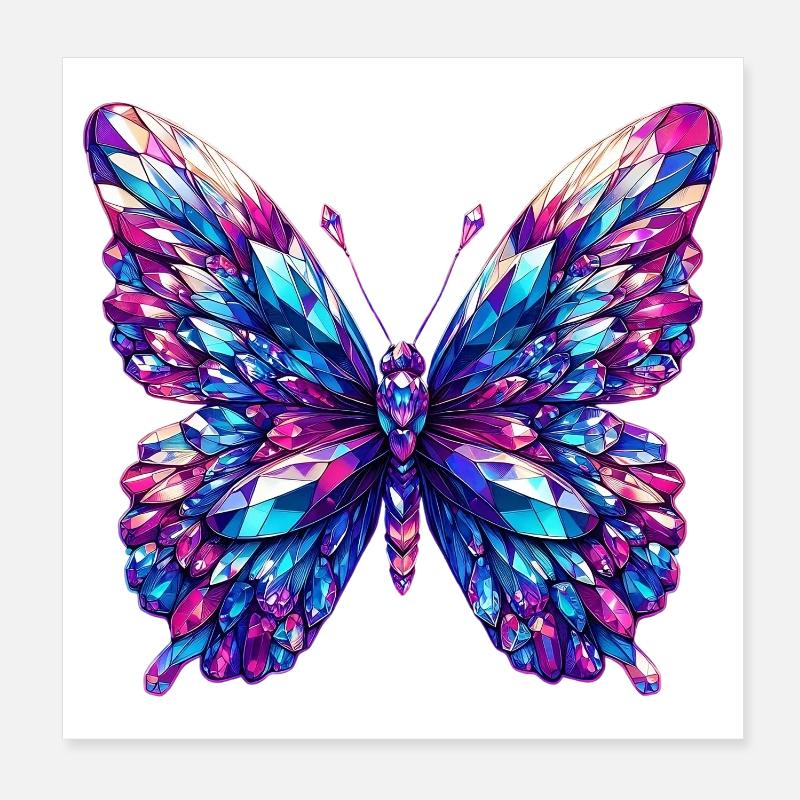 Papillon de cristal Poster 20 x 20 cm
