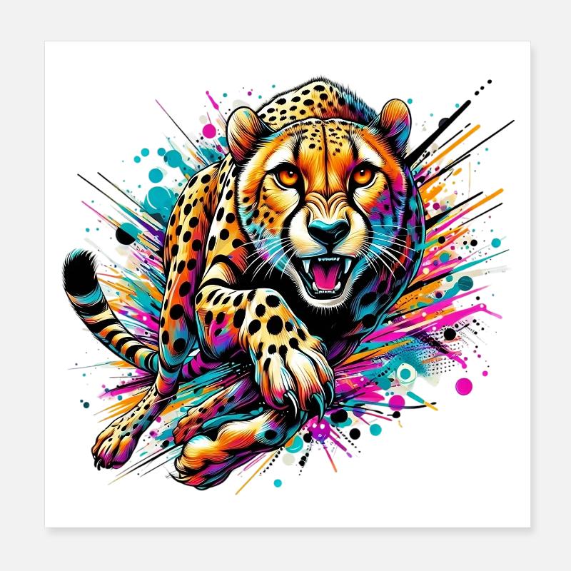 Cheetah Poster 8" x 8" (20x20 cm)