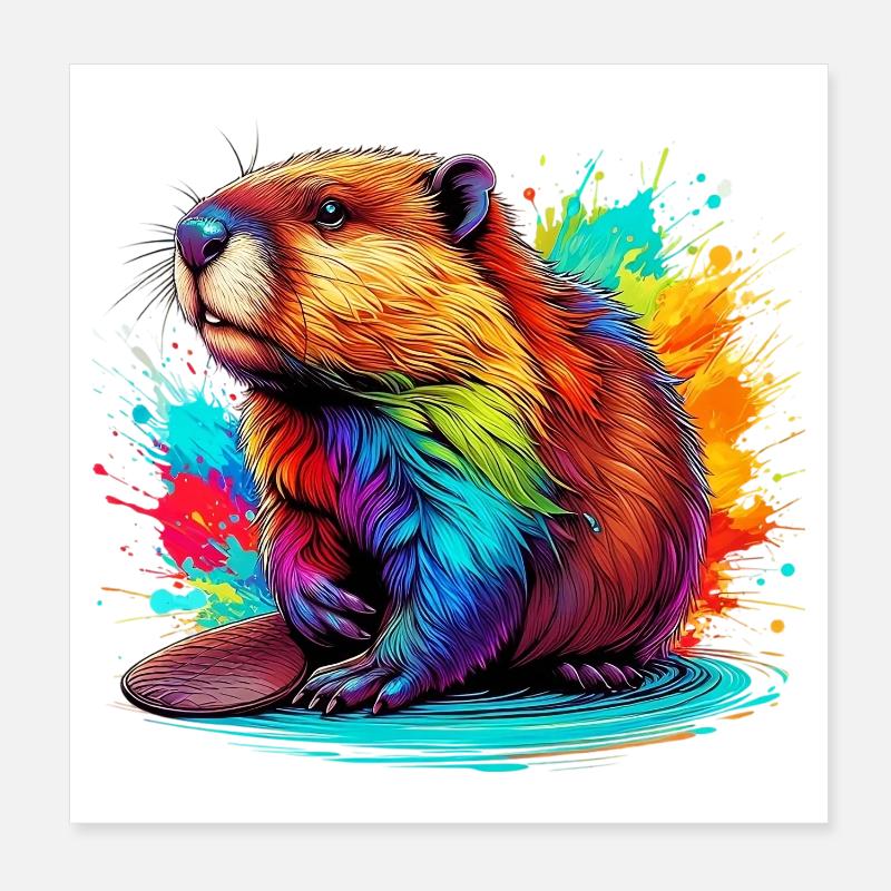 Castor Poster 20 x 20 cm
