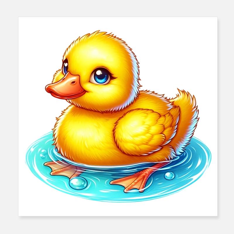 Caneton Canard Canard Poster 20 x 20 cm