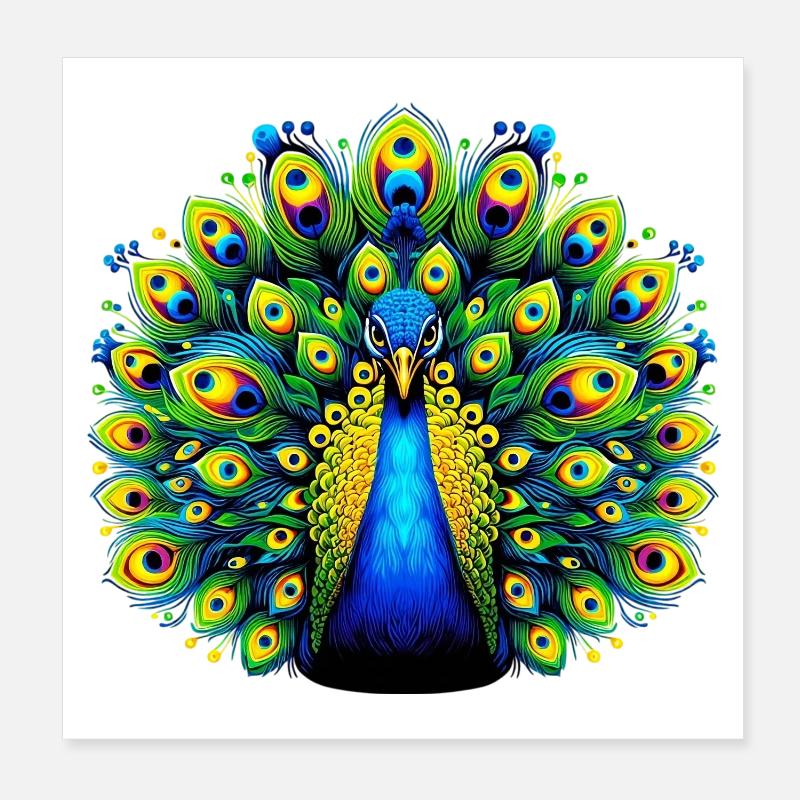 Pfau Poster 20x20 cm
