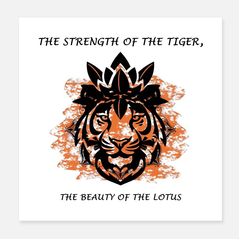 Tiger Lotus India Poster 20 x 20 cm