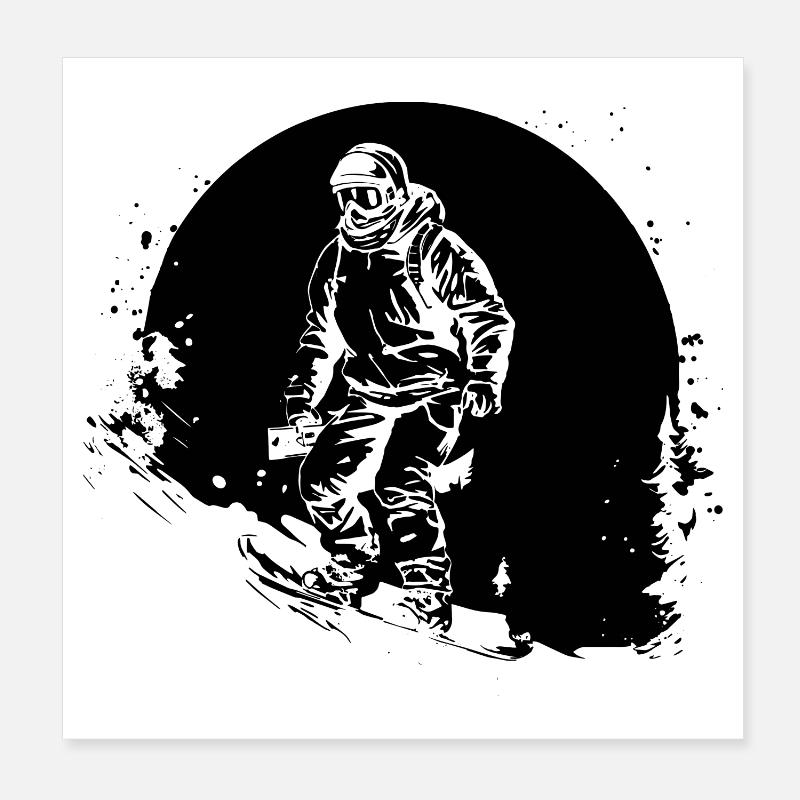 Snowboarding Poster 20x20 cm