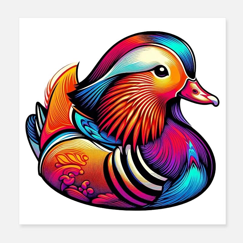 Mandarinente Poster 20x20 cm