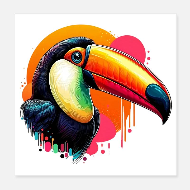 Toucan Poster 8" x 8" (20x20 cm)
