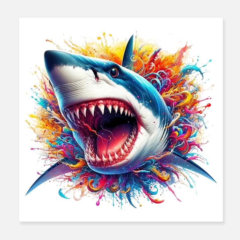 Requin Poster 20 x 20 cm