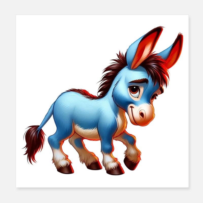 Esel-Maultier Poster 20x20 cm