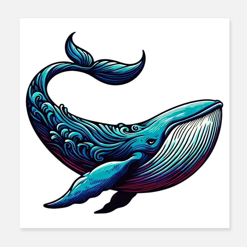 Baleine Poster 20 x 20 cm