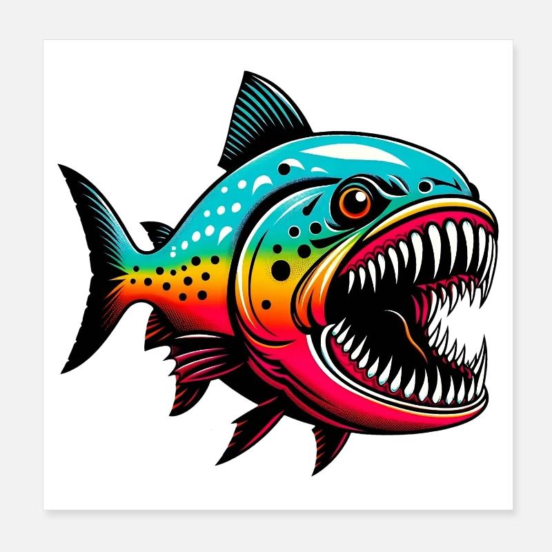 Piranha Poster 20 x 20 cm