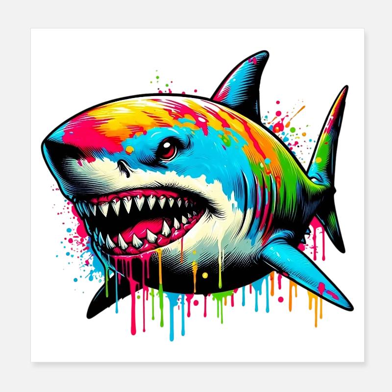 Requin Poster 20 x 20 cm