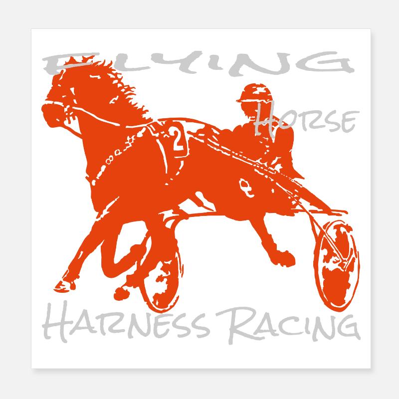 Course de trot trotteur Poster 20 x 20 cm