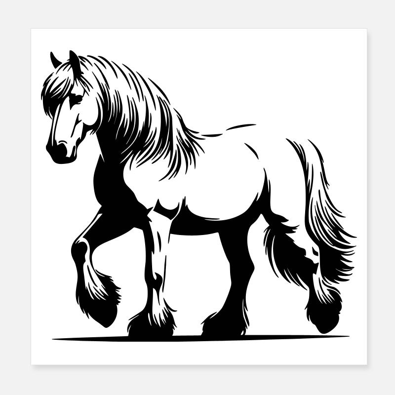 Pferd Haflinger Poster 20x20 cm
