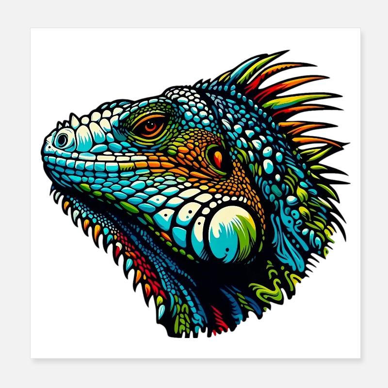 Leguan Poster 20x20 cm