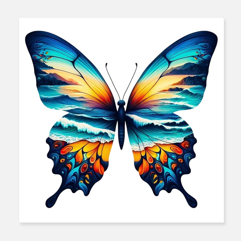 Butterfly Poster 8" x 8" (20x20 cm)