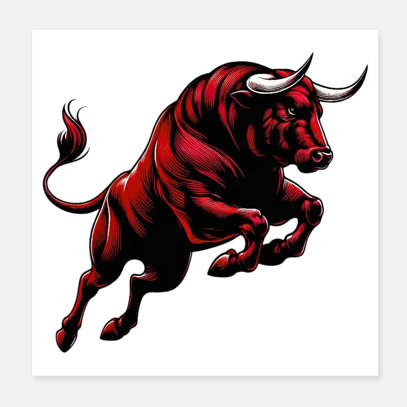 Stier Poster 20x20 cm