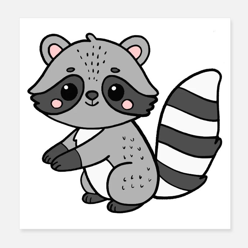 Waschbär Poster 20x20 cm