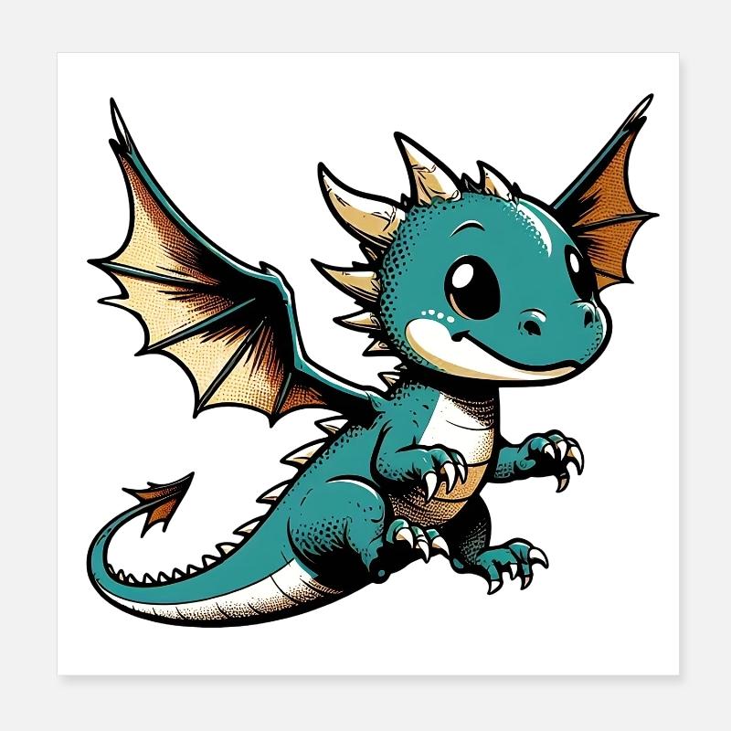 Drache Poster 20x20 cm