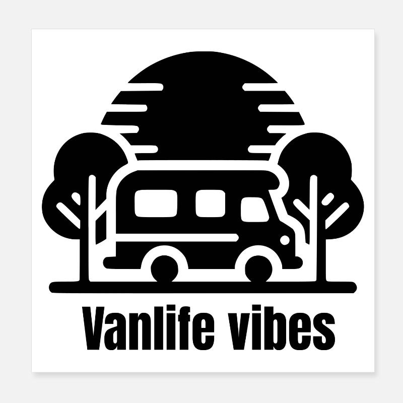Ambiance Vanlife - Poster 20 x 20 cm - blanc
