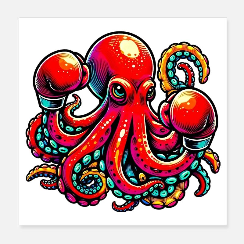 Pieuvre Poster 20 x 20 cm