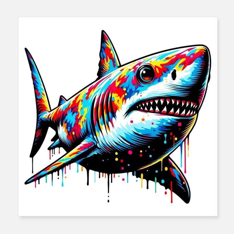 Requin Poster 20 x 20 cm