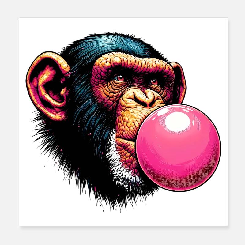Singe Poster 20 x 20 cm