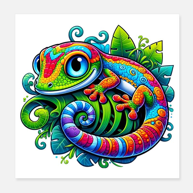 Gecko Poster 20 x 20 cm