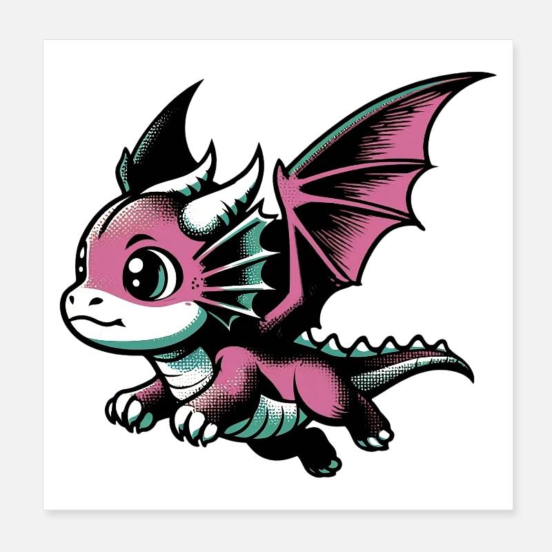 Drache Poster 20x20 cm