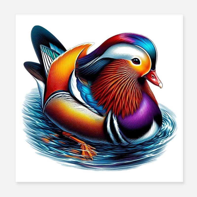 Canard mandarin Poster 20 x 20 cm