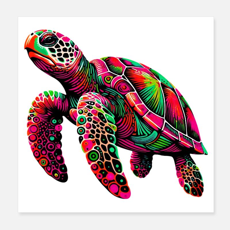 Turtle Poster 8" x 8" (20x20 cm)
