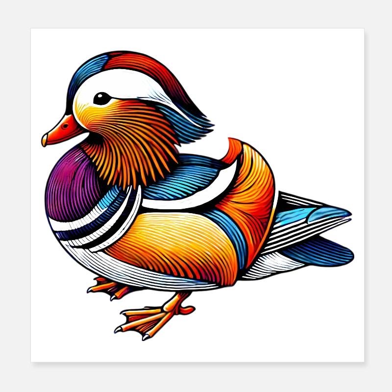 Mandarinente Poster 20x20 cm