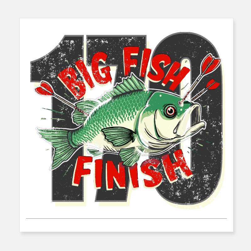 fléchettes gros poisson Finir Checkout Poster 20 x 20 cm