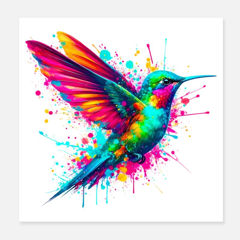 Colibri Poster 20 x 20 cm