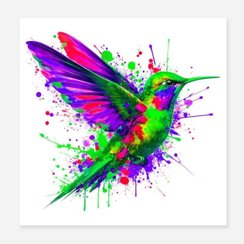 Colibri Poster 20 x 20 cm
