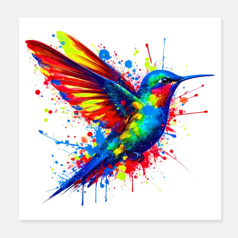 Kolibri Poster 20x20 cm