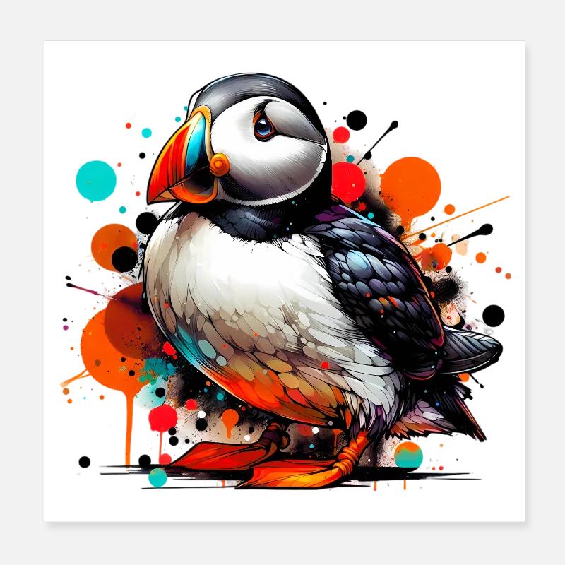 Papageitaucher Poster 20x20 cm