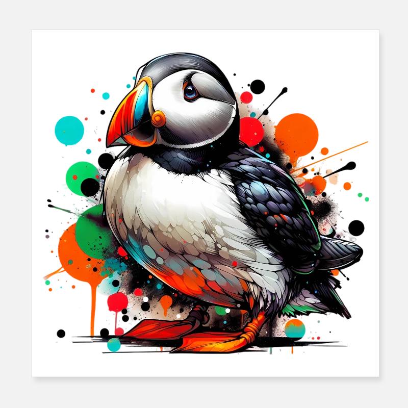 Macareux Poster 20 x 20 cm