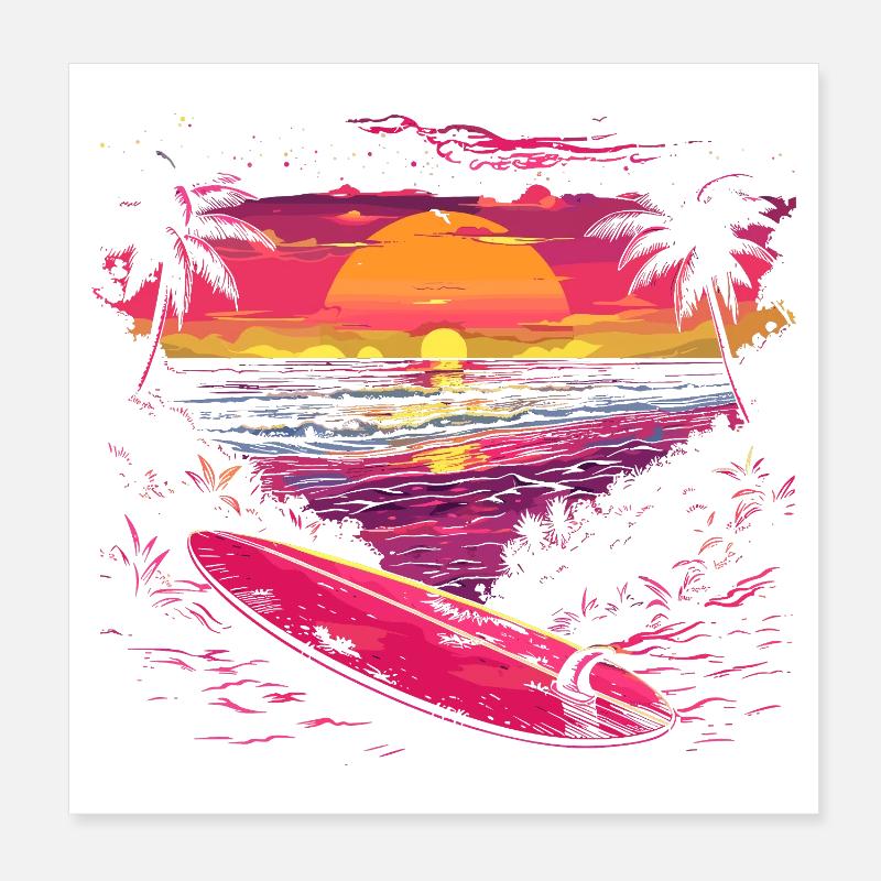 Surf Look des années 90 Poster 20 x 20 cm