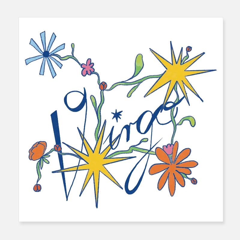Virgo – Verspielte Sternzeichen-Illustration Poster 20x20 cm
