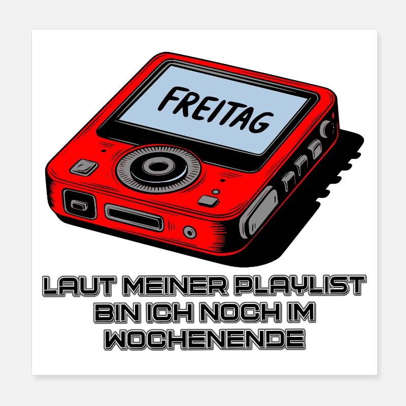 Playlist Wochenende Poster 20x20 cm