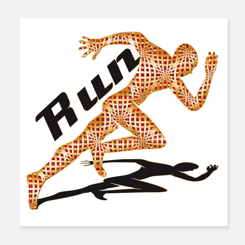 Motif de sprint dynamique dans un design extravagant Poster 20 x 20 cm