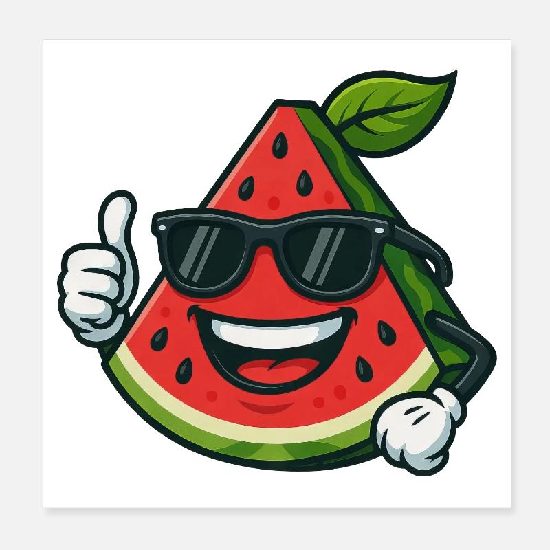 Refreshing Watermelon Summer Fruit Cool Thumb Poster 8" x 8" (20x20 cm)