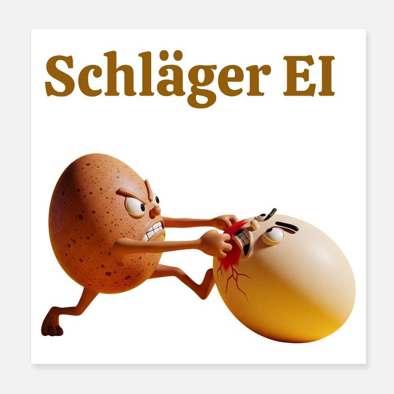 Racket Egg – Bataille d’œufs amusante Poster 20 x 20 cm