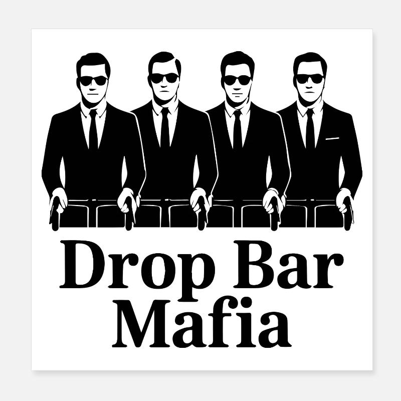 Drop Bar Mafia – Cyclisme rétro Poster 20 x 20 cm