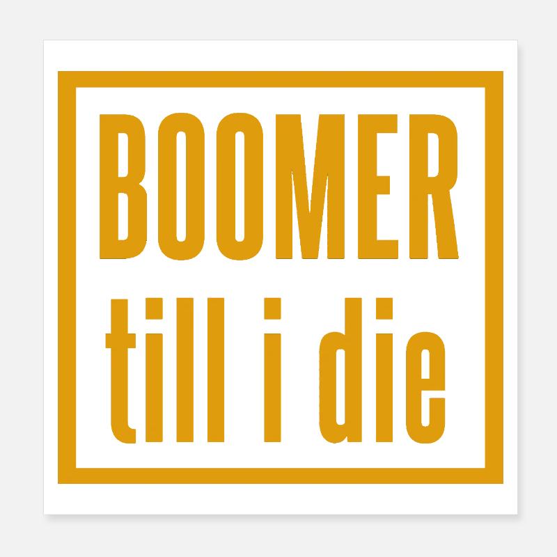 Conception de slogan Vintage Boomer Poster 20 x 20 cm