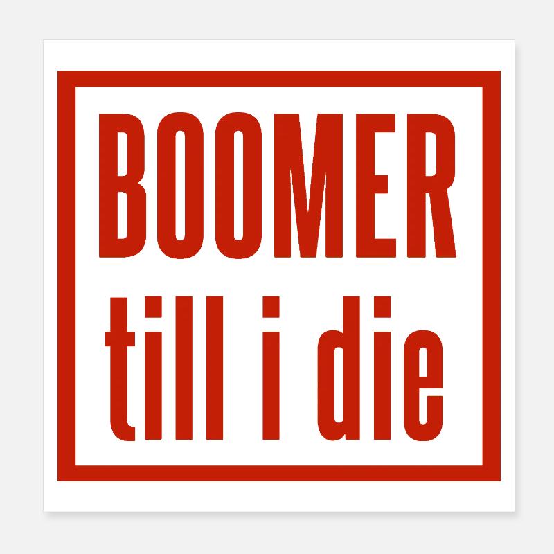 Boomer Jusqu’à I Le Lettrage Poster 20 x 20 cm